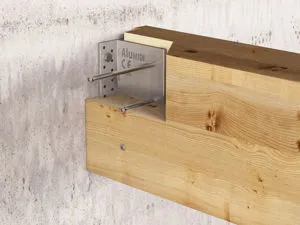 Le staffe per legno lamellare ALUMIDI sono realizzate in lega di alluminio ad elevata resistenza