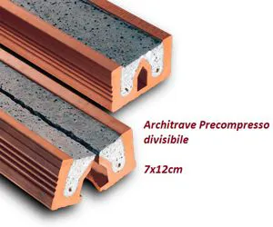 Architravi precompressi 7x12cm diverse lunghezze.